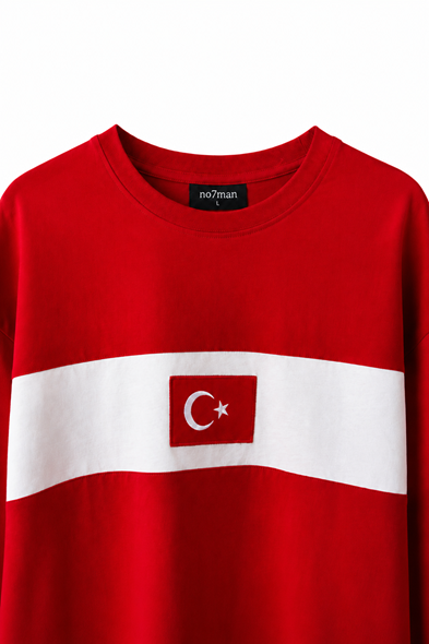 Türkiye Kırmızı Beyaz Pamuklu Tshirt