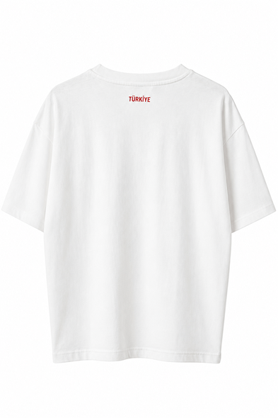Türkiye Beyaz Kırmızı Pamuklu Tshirt
