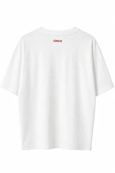 Türkiye Beyaz Kırmızı Pamuklu Tshirt