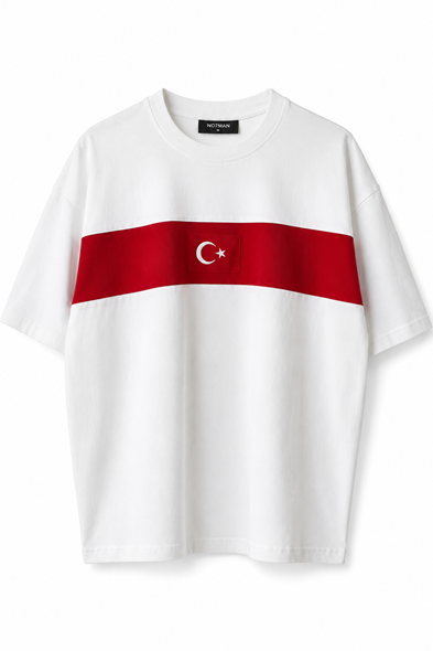 Türkiye Beyaz Kırmızı Pamuklu Tshirt