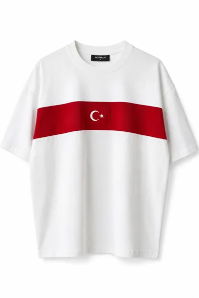 Türkiye Beyaz Kırmızı Pamuklu Tshirt