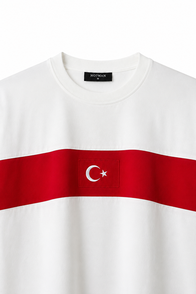 Türkiye Beyaz Kırmızı Pamuklu Tshirt