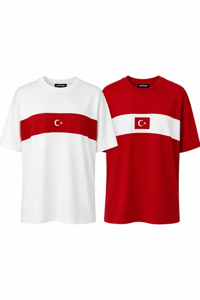 Türkiye 2'li Erkek Tshirt Kombini 