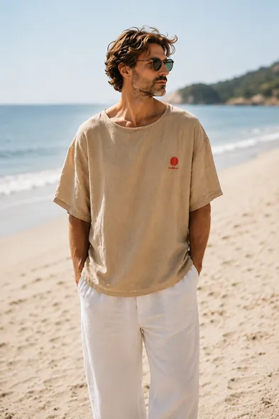 Casablanca Taba Oversize Fakir Kol Erkek Tshirt