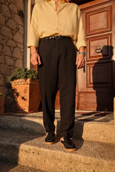 Nerja Siyah Pamuk Erkek Pantolon