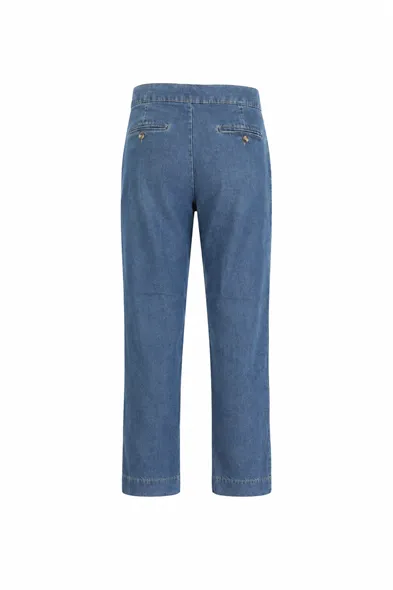 Lecce Lüks İtalyan %100 Pamuk Mavi Denim Erkek Kot Pantolon