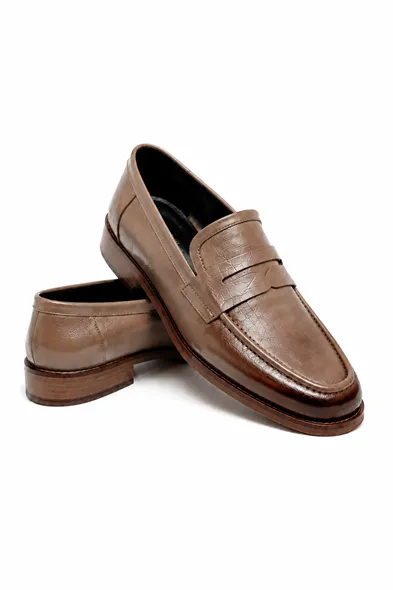 Cedar Bej Cilt Elit Loafer Erkek Ayakkabı