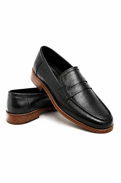 Cedar Siyah Cilt Elit Loafer Erkek Ayakkabı