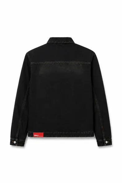 Hardy Siyah Lüks Street Crop %100 Pamuk Denim Erkek Kot Ceket