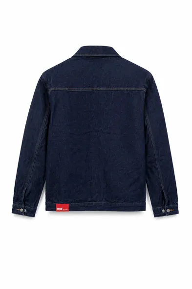 Hardy Navy Lüks Street Crop %100 Pamuk Denim Erkek Kot Ceket