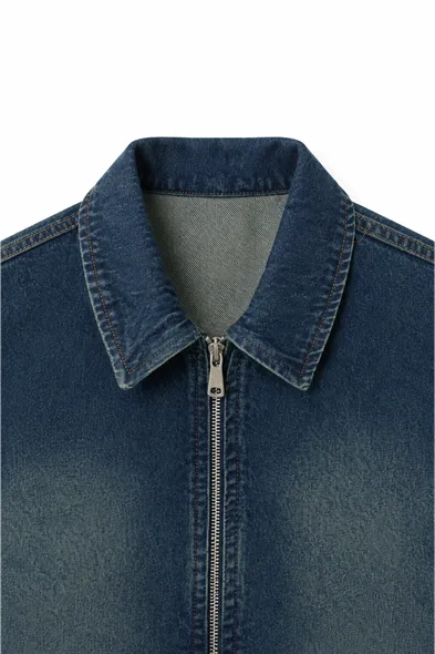 Hardy Mavi Lüks Street Crop %100 Pamuk Denim Erkek Kot Ceket