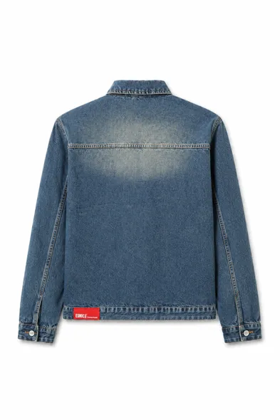 Hardy Buz Mavisi Lüks Street Crop %100 Pamuk Denim Erkek Kot Ceket
