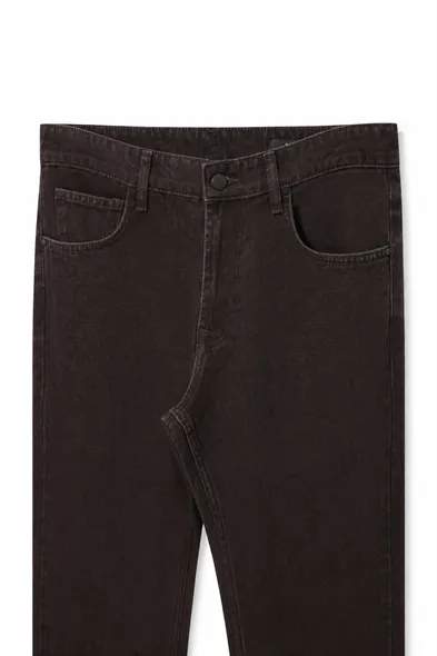 Brick Koyu Kahve Tapered Delüks Street %100 Pamuk Denim Erkek Kot Pantolon