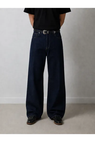 Rigg - Navy - Bootcut Lüks Street - %100 Pamuk Denim - Erkek Kot Pantolon
