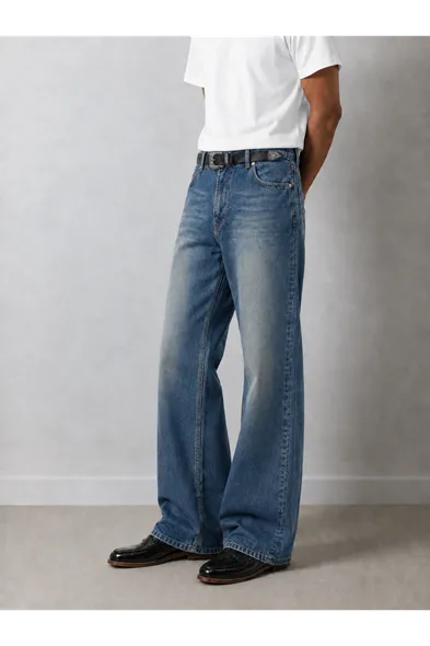 Rigg Buz Mavisi Bootcut Lüks Street %100 Pamuk Denim Erkek Kot Pantolon