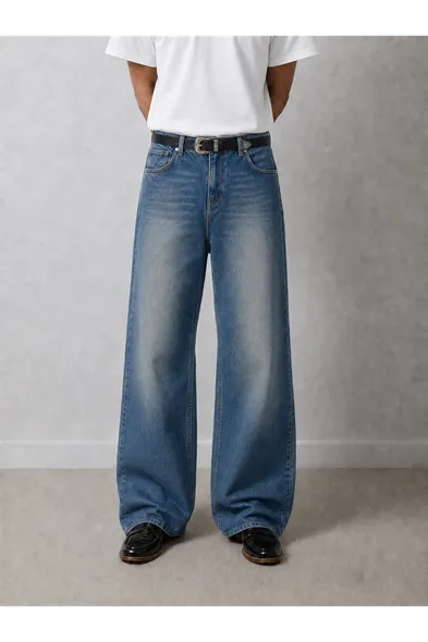 Rigg - Buz Mavisi - Bootcut Lüks Street - %100 Pamuk Denim - Erkek Kot Pantolon