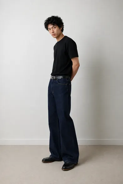 Duster Kombin - Navy - Lüks Street Crop - %100 Pamuk Denim - Erkek Kot Ceket - Bootcut Lüks Street - %100 Pamuk Denim - Erkek Kot Pantolon