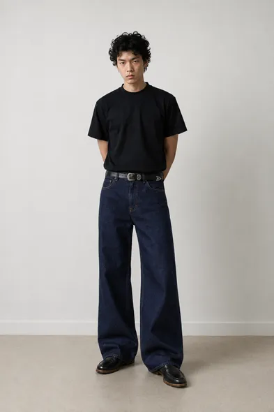 Duster Kombin - Navy - Lüks Street Crop - %100 Pamuk Denim - Erkek Kot Ceket - Bootcut Lüks Street - %100 Pamuk Denim - Erkek Kot Pantolon