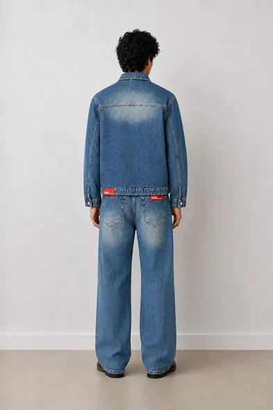 Duster Kombin - Buz Mavisi - Lüks Street Crop - %100 Pamuk Denim - Erkek Kot Ceket - Bootcut Lüks Street - %100 Pamuk Denim - Erkek Kot Pantolon