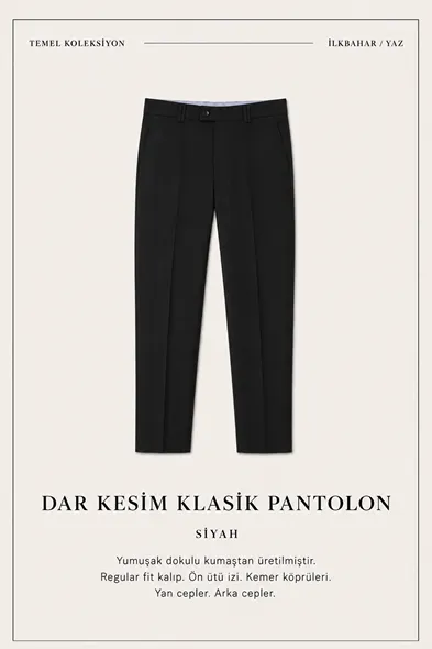 Leon - Siyah - İtalyan Kesim Viskon - Klasik Erkek Pantolon