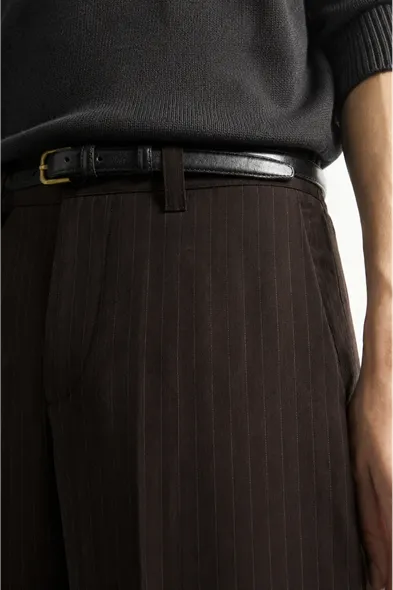 Rugged - Kahve - Japon BAGGY  - Poliviskon Klasik - Erkek Pantolon