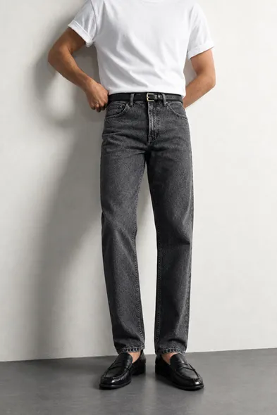 Brick - Antrasit - Tapered Delüks Street - %100 Pamuk Denim - Erkek Kot Pantolon