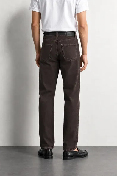 Brick - Koyu Kahve - Tapered Delüks Street - %100 Pamuk Denim - Erkek Kot Pantolon