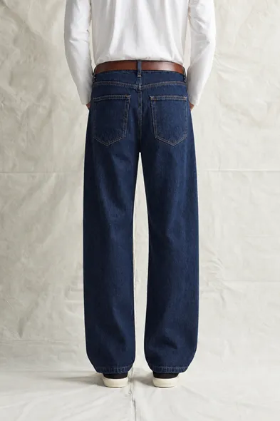 Crowe - Lacivert - Baggy Street - %100 Pamuk Denim - Erkek Kot Pantolon
