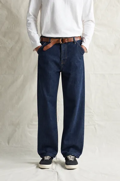 Crowe - Lacivert - Baggy Street - %100 Pamuk Denim - Erkek Kot Pantolon