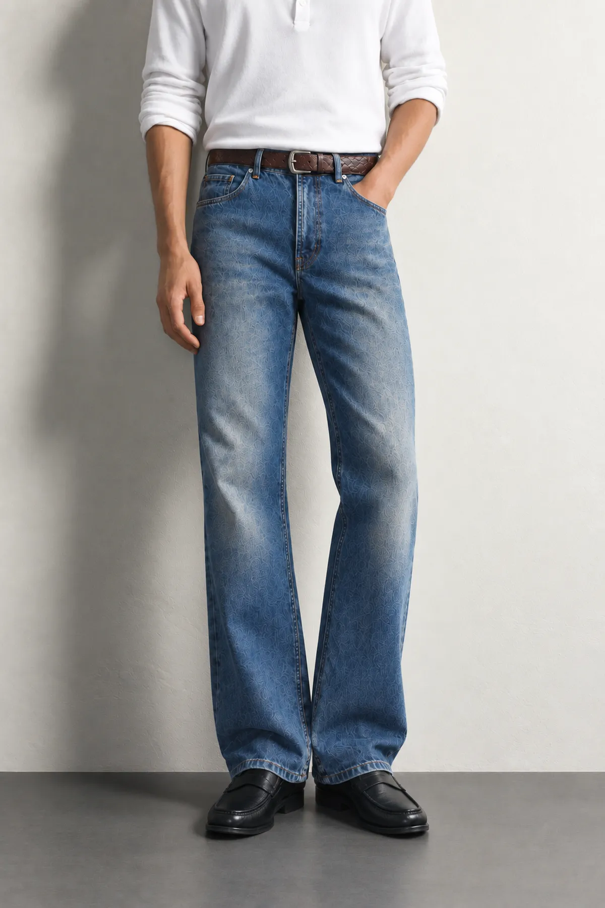 Rigg - Buz Mavisi - Bootcut Lüks Street - %100 Pamuk Denim - Erkek Kot Pantolon