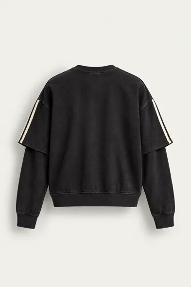 Arlo - Siyah - Bisiklet Yaka %100 Pamuk - Erkek Sweatshirt
