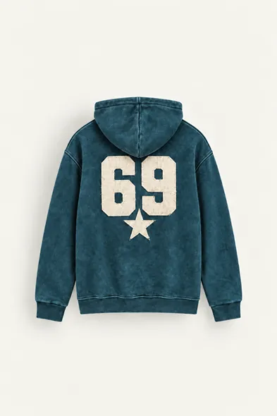 Six Nine - Yeşil - Kapüşonlu Çift Fermuarlı - Pamuklu Erkek Sweatshirt