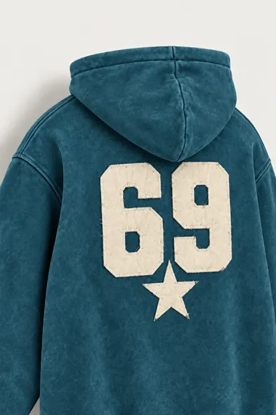 Six Nine - Yeşil - Kapüşonlu Çift Fermuarlı - Pamuklu Erkek Sweatshirt