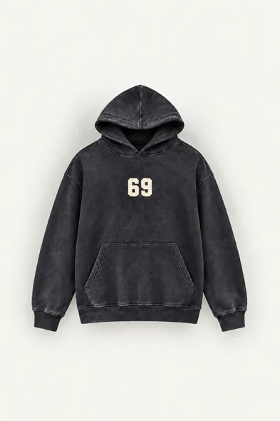 Six Nine - Siyah - Kapüşonlu Çift Fermuarlı - Pamuklu Erkek Sweatshirt