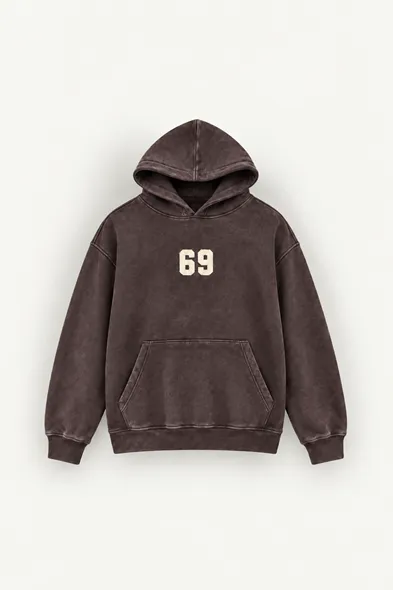 Six Nine - Kahverengi - Kapüşonlu Çift Fermuarlı - Pamuklu Erkek Sweatshirt