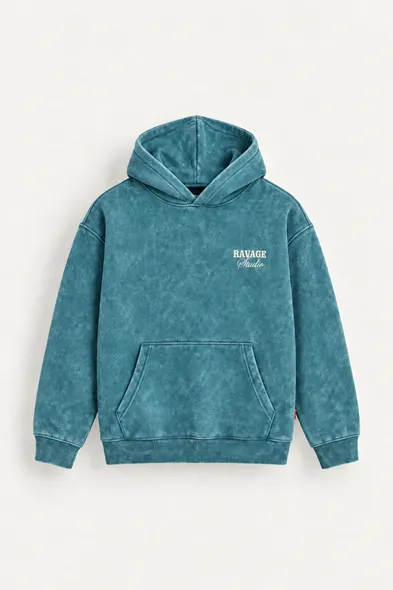 Ravage - Yeşil - Kapüşonlu Çift Fermuarlı - Pamuklu Erkek Sweatshirt
