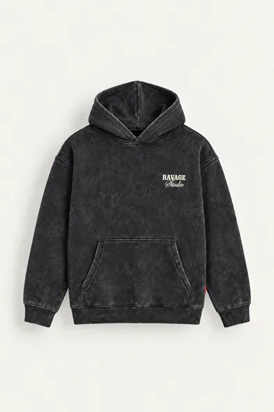 Ravage - Siyah - Kapüşonlu Çift Fermuarlı - Pamuklu Erkek Sweatshirt
