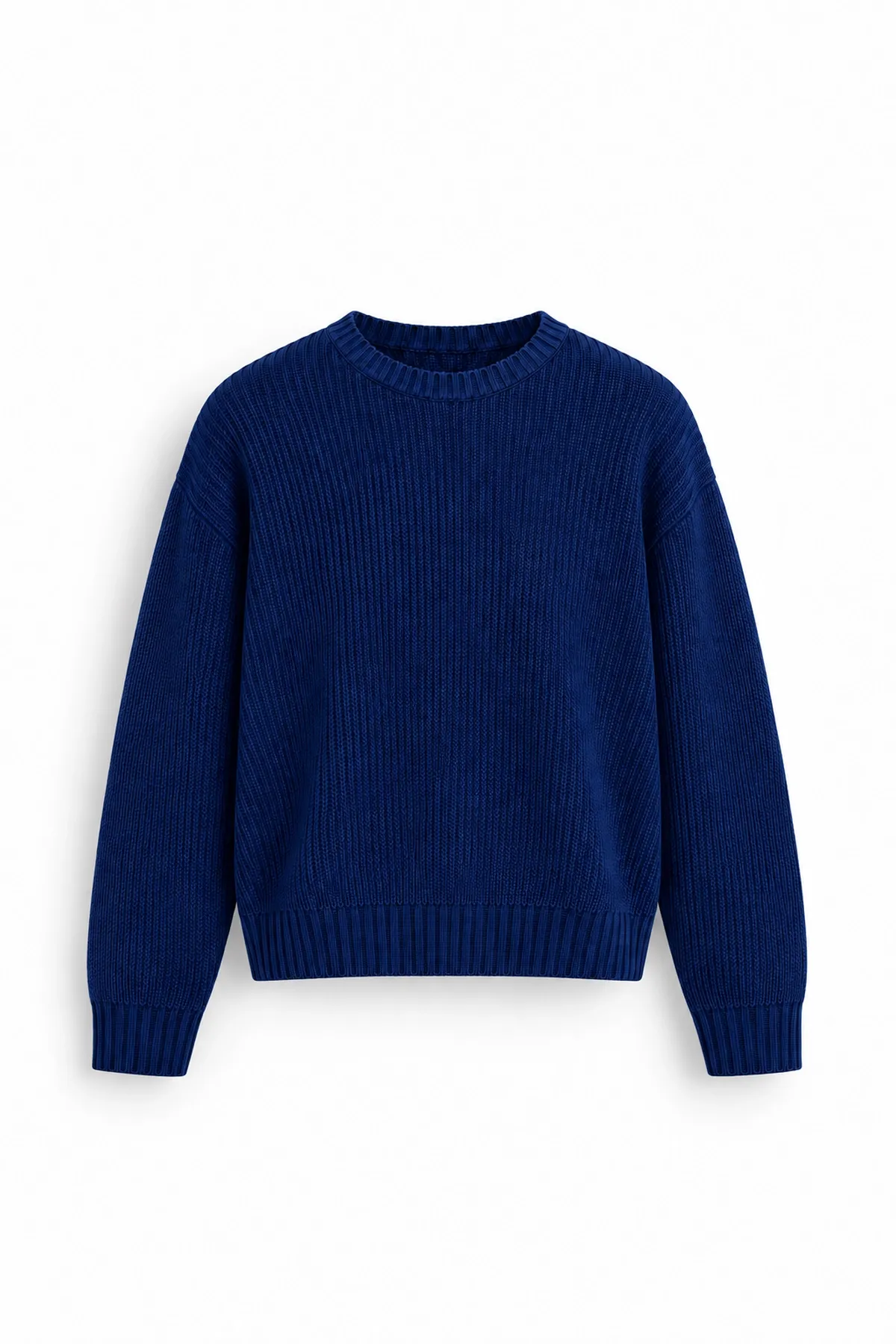 Vincent - Lacivert - Boxy Fit Bisiklet Yaka - Erkek Kazak