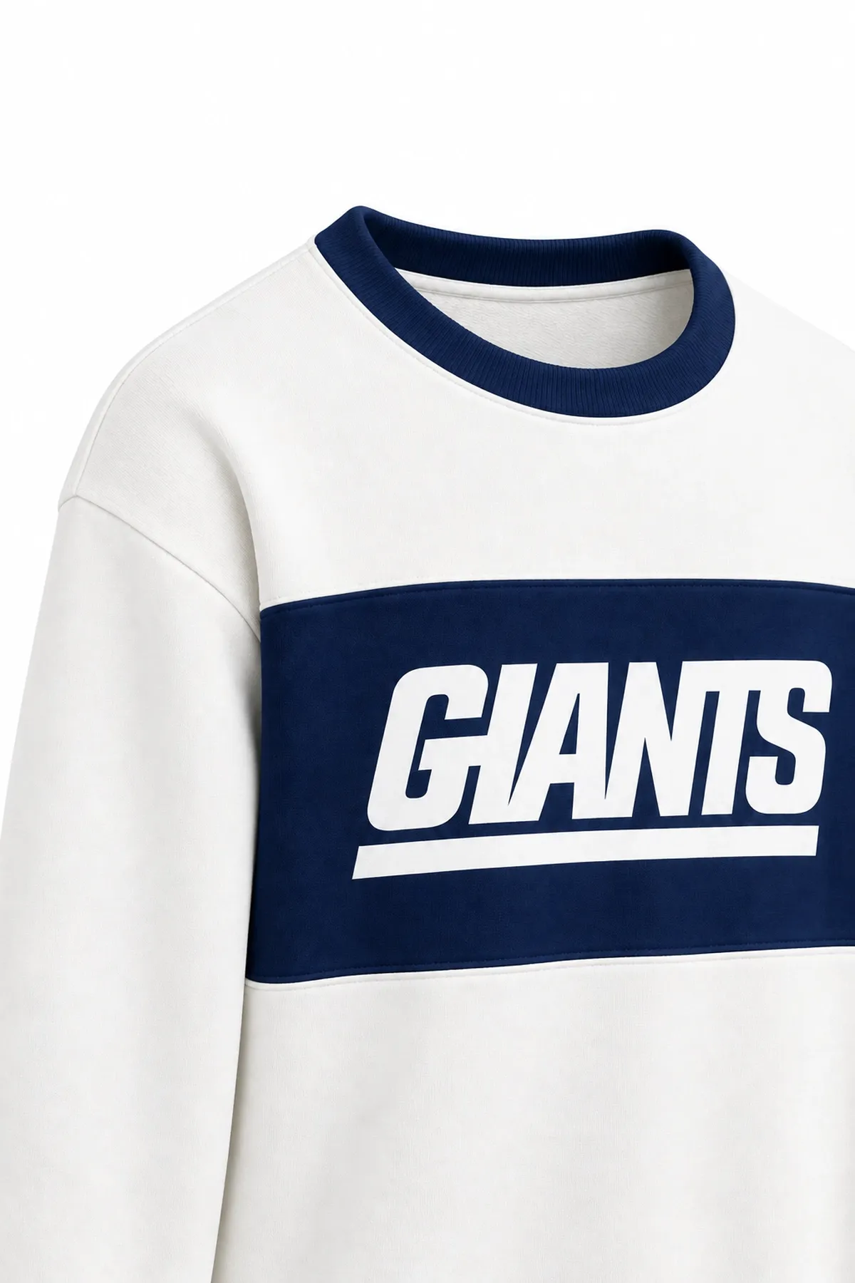 Giants - Beyaz - Boxy Fit Bisiklet Yaka - Pamuklu Erkek Sweatshirt