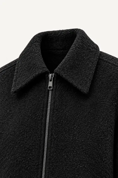 Kelly - Siyah - Kaşe Crop - Erkek Ceket