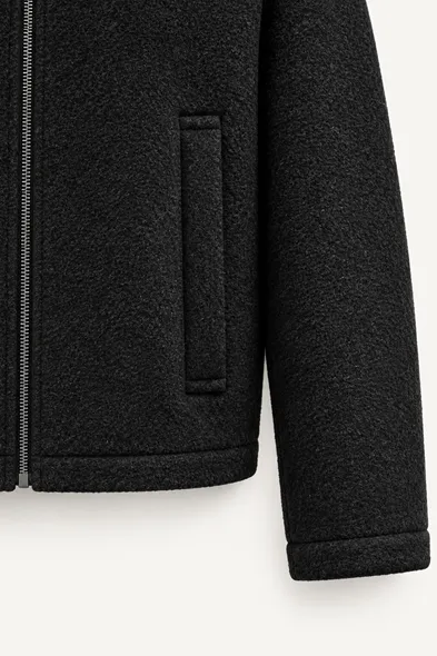Kelly - Siyah - Kaşe Crop - Erkek Ceket