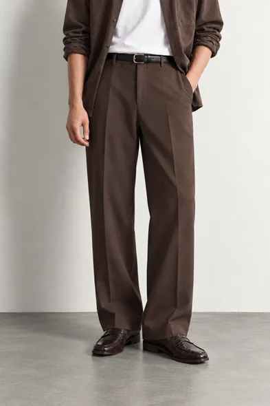Bruce - Kahverengi - İspanyol Straight Fit - Erkek Pantolon