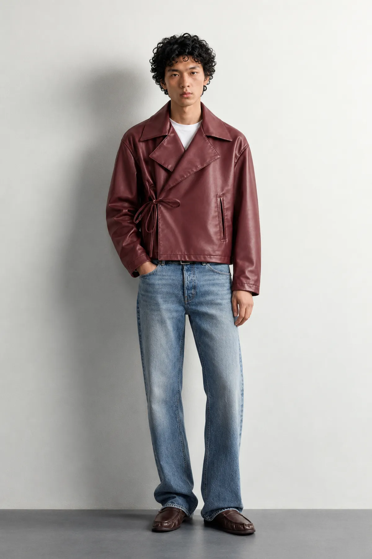 Derek - Bordo - Crop - Erkek Deri Ceket