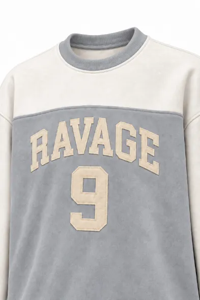 Nine Ravage - Açık Gri - Oversize Fit - Erkek Sweatshirt