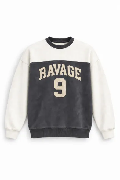Nine Ravage - Antrasit - Oversize Fit - Erkek Sweatshirt