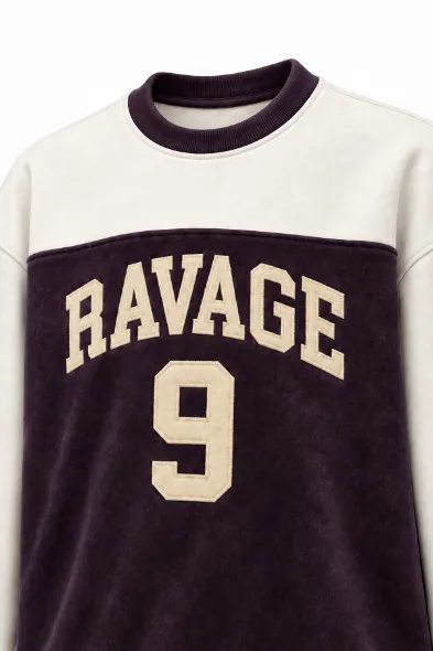Nine Ravage - Mürdüm - Oversize Fit - Erkek Sweatshirt