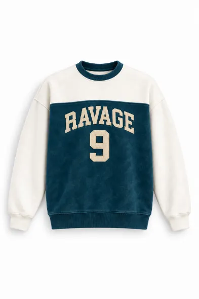 Nine Ravage - Petrol - Oversize Fit - Erkek Sweatshirt