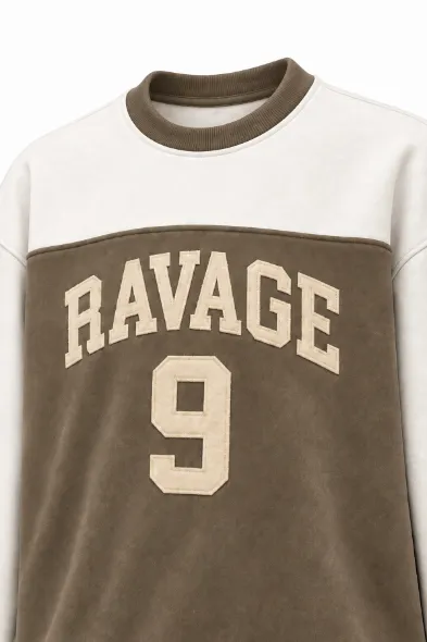 Nine Ravage - Taba - Oversize Fit - Erkek Sweatshirt