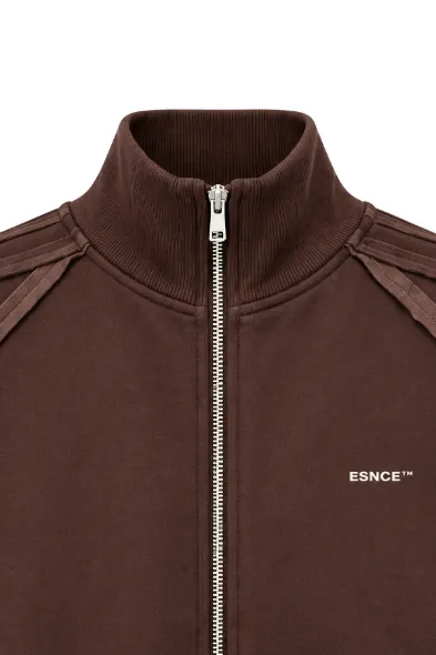 Floyd - Kahverengi - Oversize Fit - Fermuarlı Erkek Ceket ve Erkek Eşofman Takımı