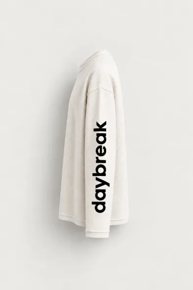 Daybreak - Beyaz - Boxy Fit - Erkek Sweatshirt